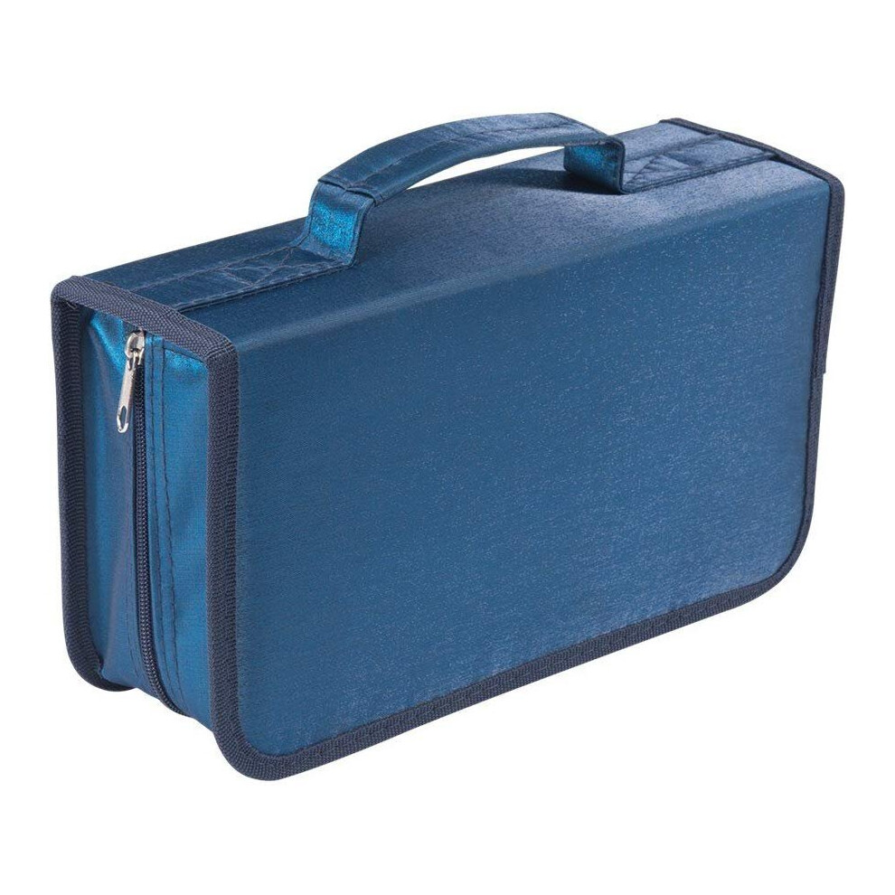 (128, ) Cd Dvd Case Wallet Organiser + Carry Handle Blue 5060576311677