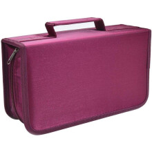 (128, Rose) CD DVD Case Wallet Organiser + Carry Handle
