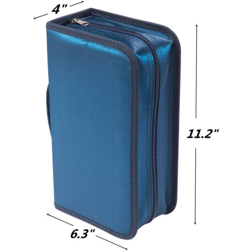 (128, Blue) CD DVD Case Wallet Organiser + Carry Handle 2