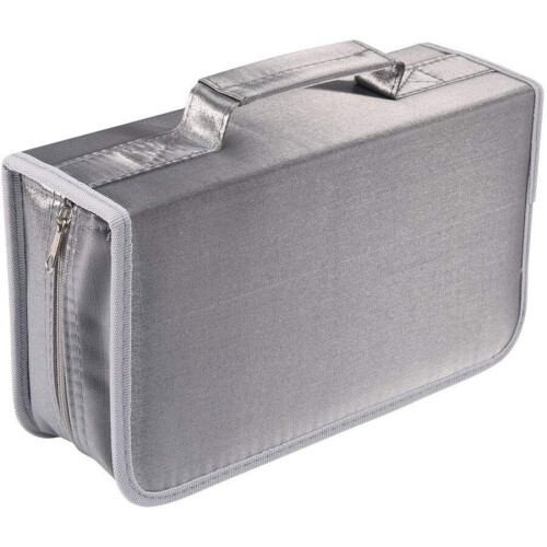 (128, Silver) CD DVD Case Wallet Organiser + Carry Handle