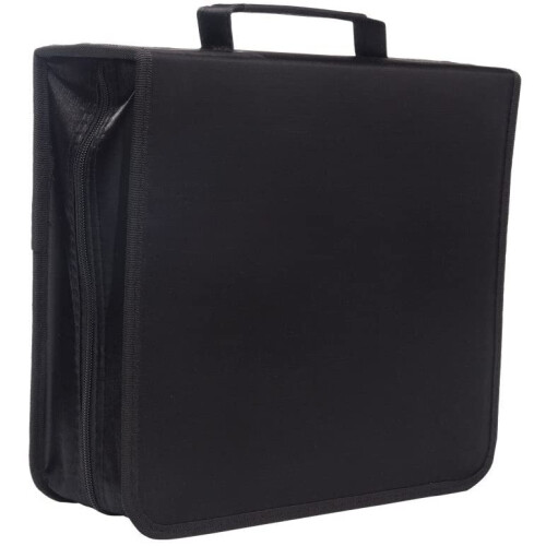 (256, Black) CD DVD Case Wallet Organiser + Carry Handle