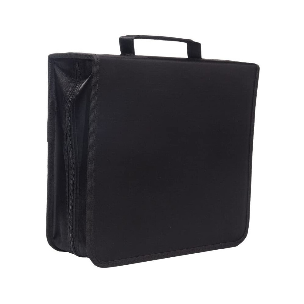 (256, Black) CD DVD Case Wallet Organiser + Carry Handle