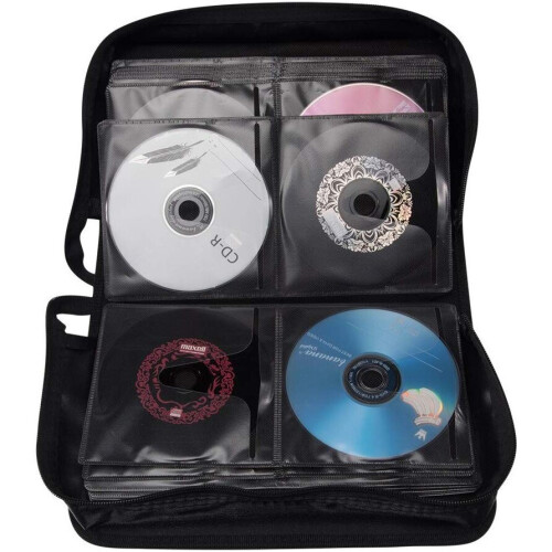 (128, Silver) CD DVD Case Wallet Organiser + Carry Handle 1