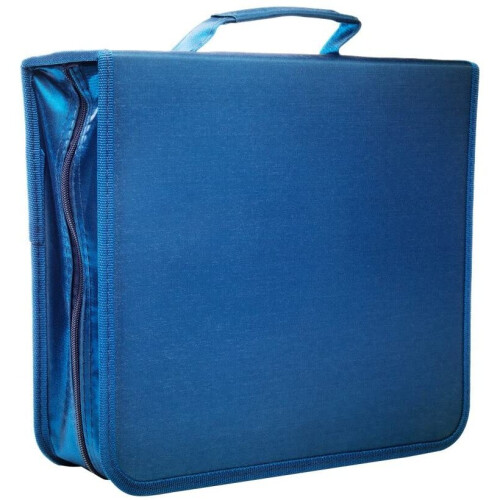 (256, Blue) CD DVD Case Wallet Organiser + Carry Handle