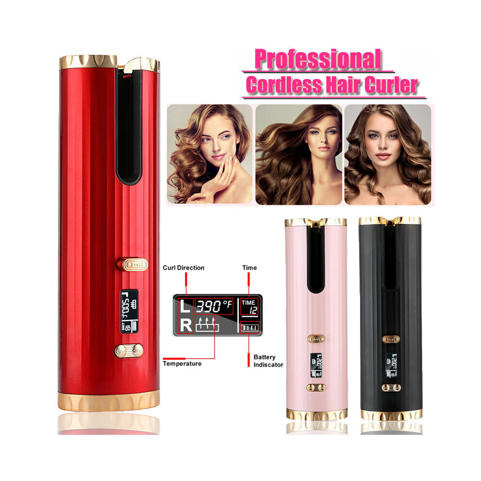 Petrickor Red (Red) Latest Cordless Automatic Hair Curler Curling Wand