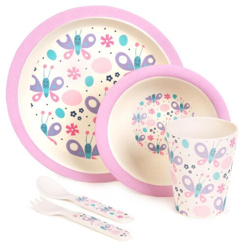 Boppi boppi Bamboo Dinnerware 5 Piece Set - Butterflies 1