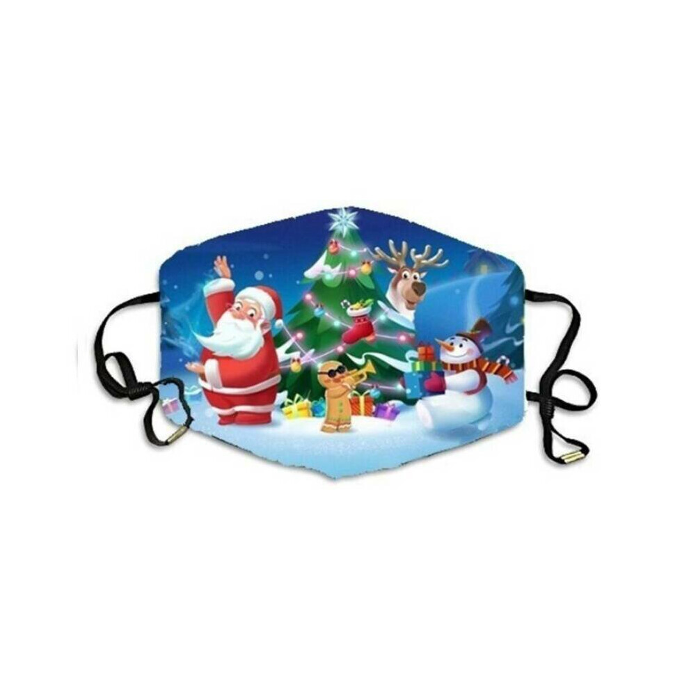 (#2- Xmas Santa Snowman) Womens Mens Christmas Face Masks Xmas Mouth Protection Cover Reusable 795340156578