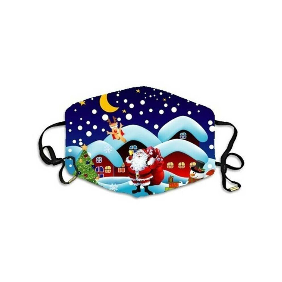 (#1 - Xmas Santa) Womens Mens Christmas Face Masks Xmas Mouth Protection Cover Reusable 795340156561