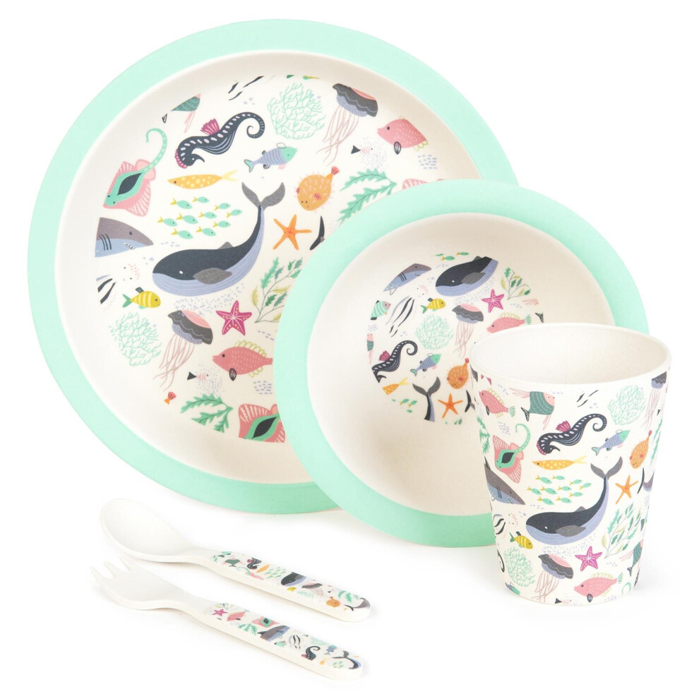 boppi Bamboo Dinnerware 5 Piece Set - Under the Sea