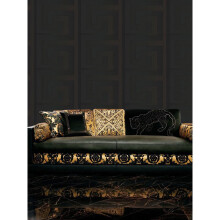 Versace Black Greek Key Wallpaper 10m x 70cm - 93523-4, Official Versace Merchandise, Scrubbable Heavyweight Vinyl