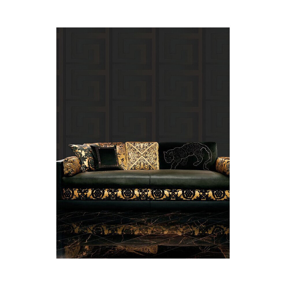 Versace Black Greek Key Wallpaper 10m X 70cm 93523-4