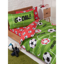 Football Red Junior Duvet Cover and Pillowcase Set