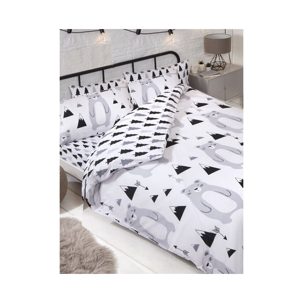 Scandi Bear Double Duvet Cover and Pillowcase Set