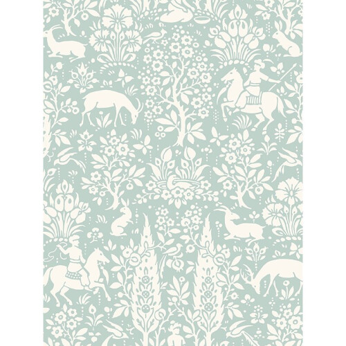 Crown (Duck Egg Blue) Crown Archives Woodland Wallpaper