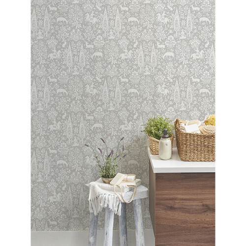 Crown (Grey) Crown Archives Woodland Wallpaper 1