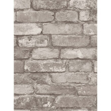Silver Grey Brick Effect Wallpaper Fine Decor FD31286