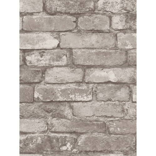 Fine Decor Silver Grey Brick Effect Wallpaper Fine Decor FD31286