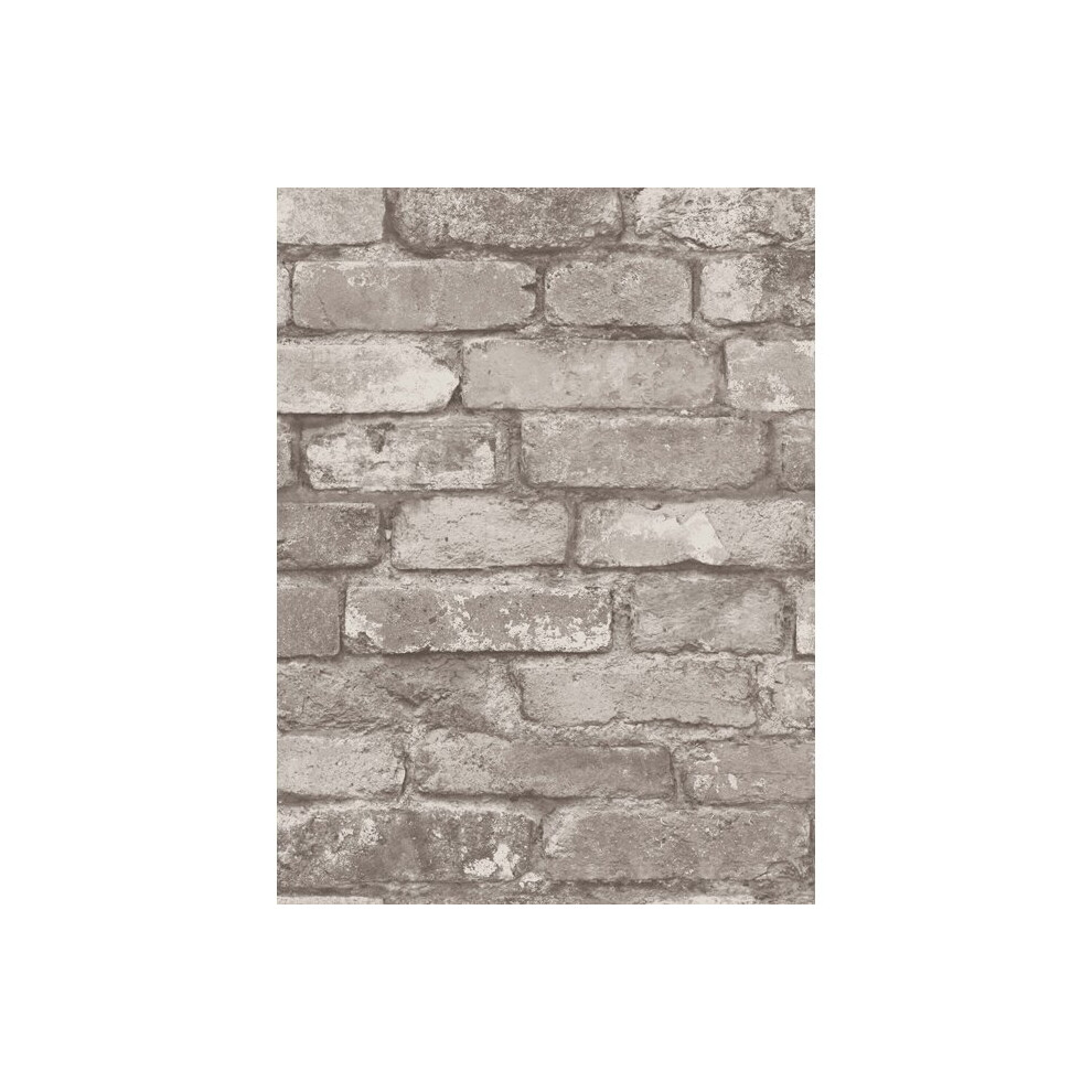 Silver Grey Brick Effect Wallpaper Fine Decor FD31286