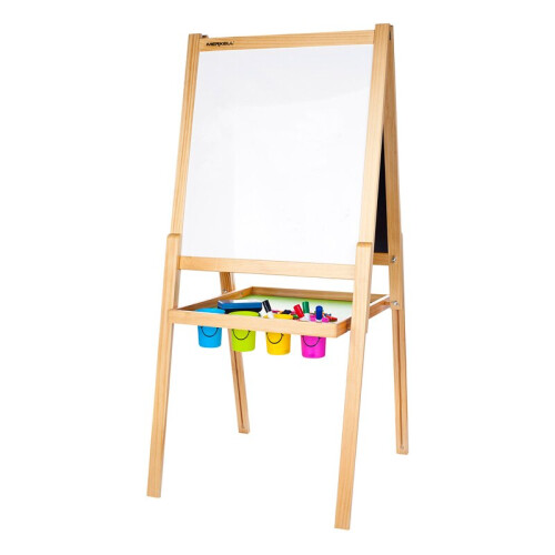 Deluxe Double Sided Black and White Board Easel with Accessories 2