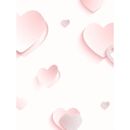 3D Hearts Glitter Wallpaper Pink Muriva J92603