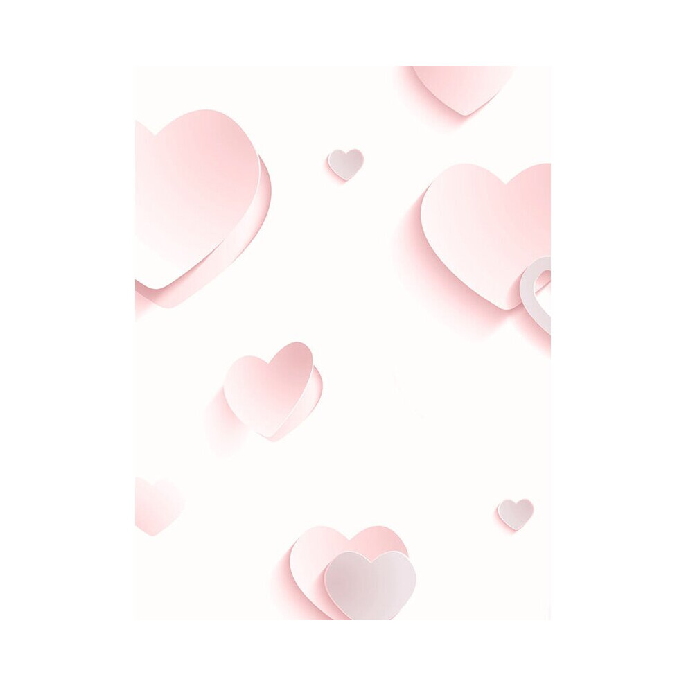 Muriva 3D Hearts Glitter Wallpaper J92603 Pink