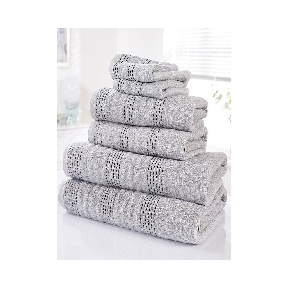 Price Right Home Spa 6 Piece Towel Bale Silver