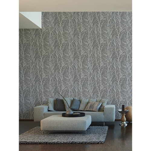 AS Creation Tree Branches Wallpaper Dark Grey and Silver AS Creation 30094-3 2