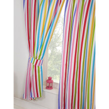 Rainbow Sky Striped Lined Curtains