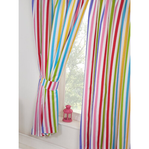 Rainbow Sky Striped Lined Curtains