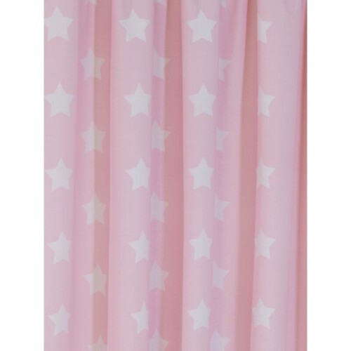 Pink and White Stars Lined Curtains 2