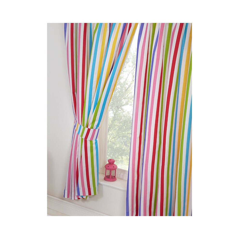 Rainbow Sky Striped Lined Curtains