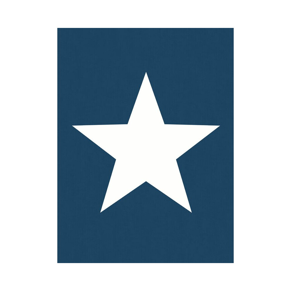 Star Wallpaper White On Navy - World Of Wallpaper 273471 5901638003362
