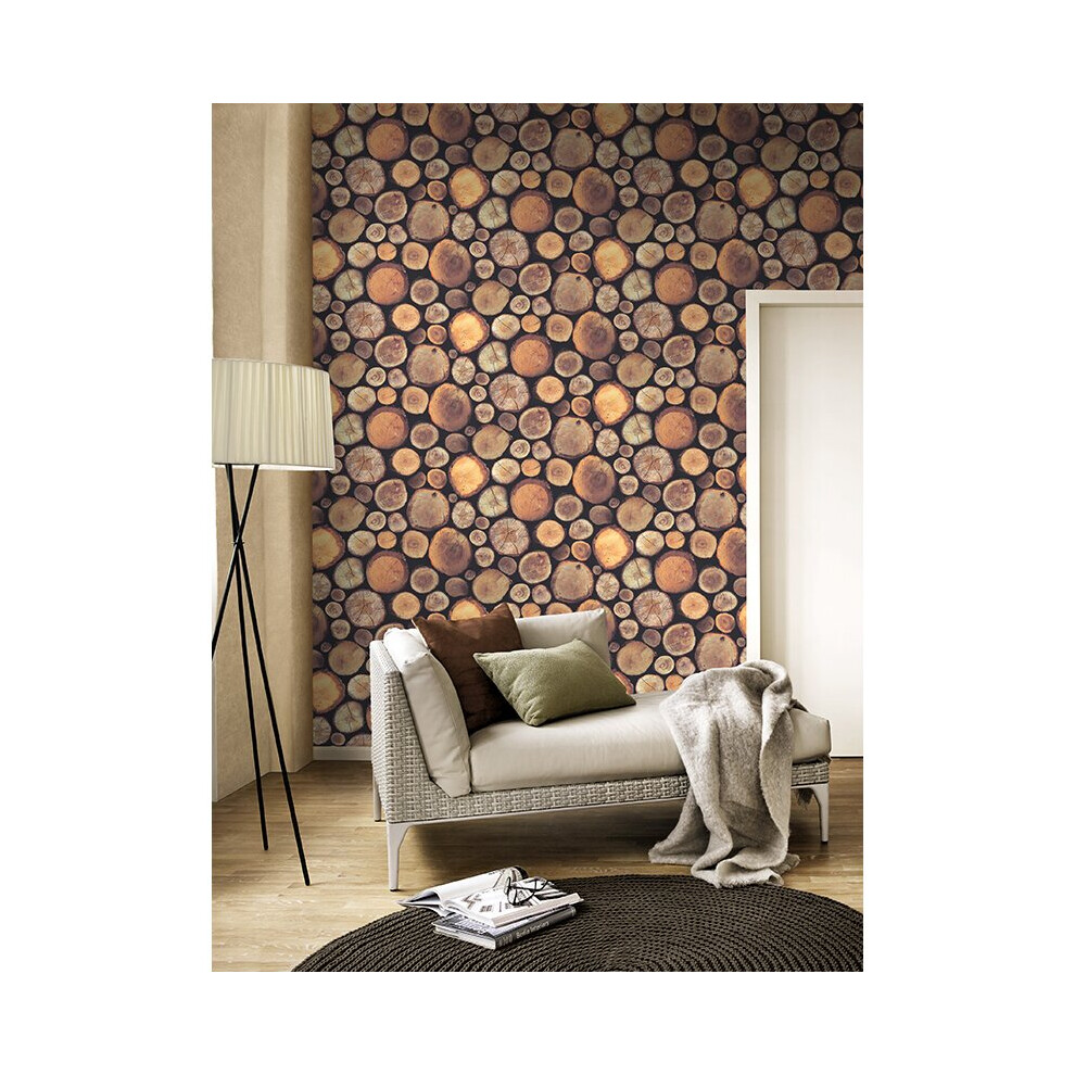 Stacked Chopped Logs Wallpaper Windsor Wallcoverings 263212