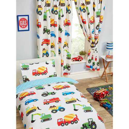 (66 X 54) Trucks and Transport Lined Curtains 2