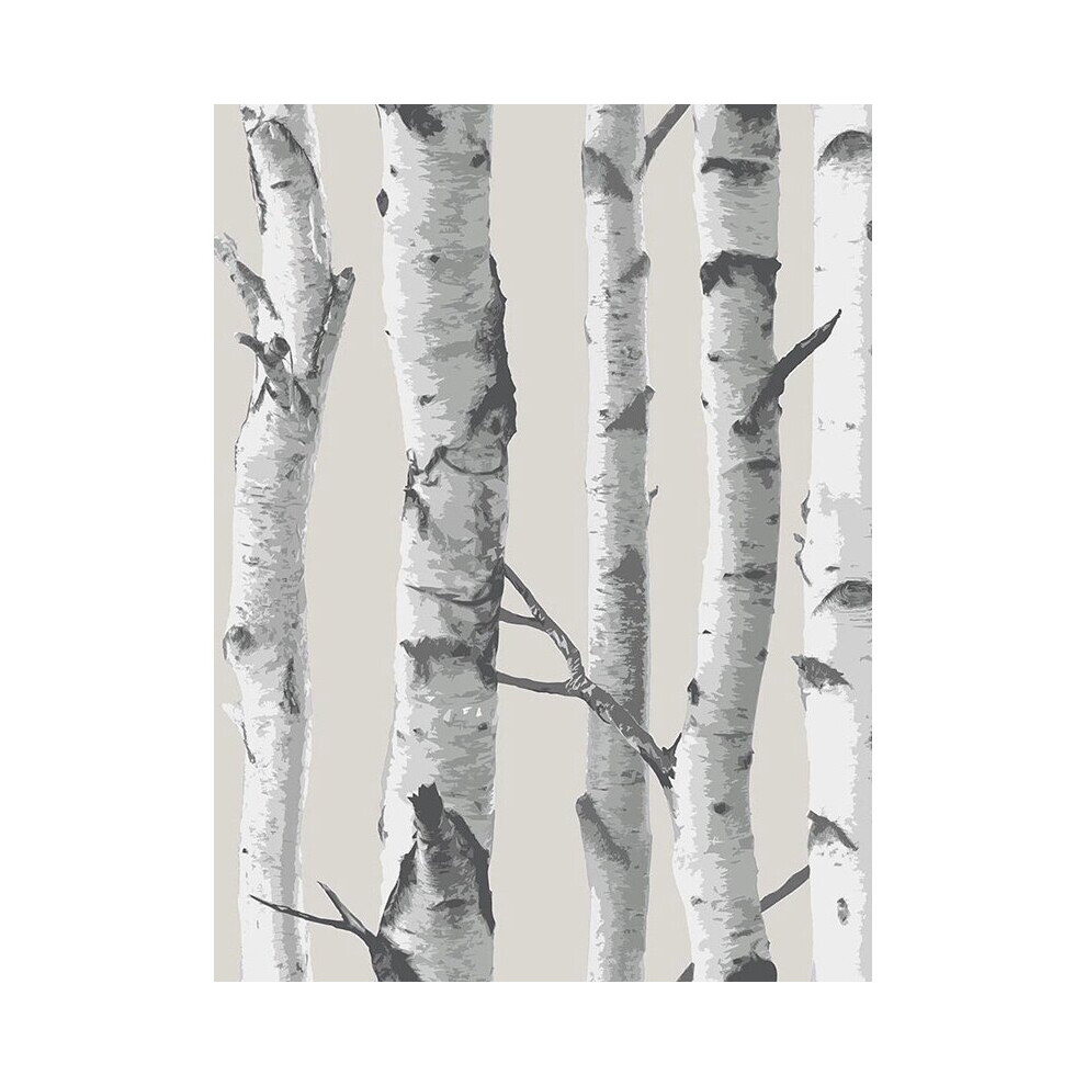 NuWallpaper Birch Tree Peel And Stick Wallpaper Grey Fine Decor NU1650