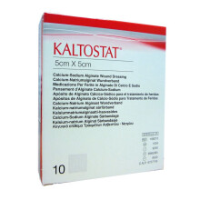Kaltostat Alginate Sterile Wound Dressing 5 cm x 5 cm - High Absorbency for Exuding Wounds, 10 Dressings (Code 1004)