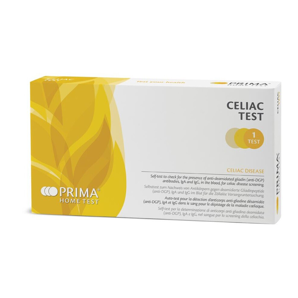 Prima Home Coeliac Test - At-Home Screening for Coeliac Disease (IgA/IgG anti-DGP) - Results in 5 Minutes