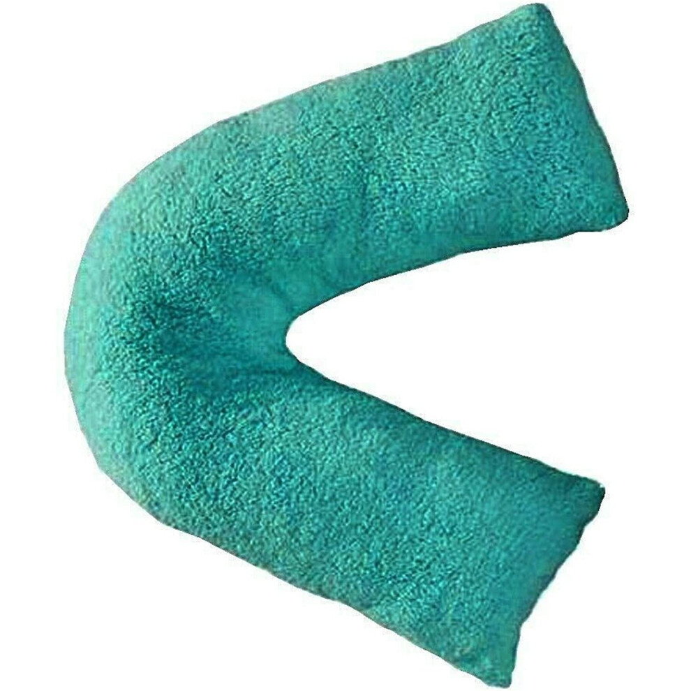 (Teal, Case Only) Teddy V Shaped Pillow Case Super Soft Warm & Cosy