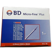 BD Micro-Fine Plus 1ml Syringe 0.30mm (30G) x 8mm - Pack of 100