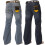 Ze Enzo Mens Bootcut Loose Fit Wide Flare Leg Denim Jeans 1