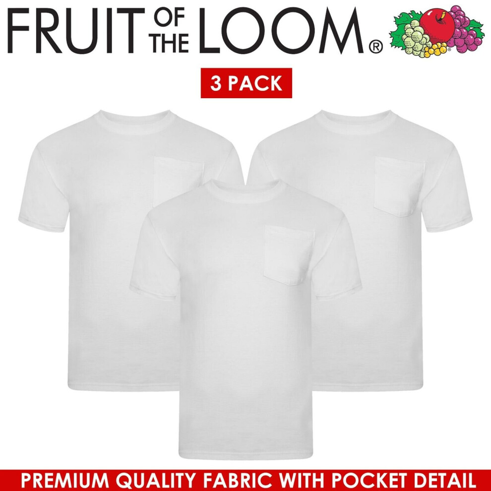 (White (3 Pack), S) Mens T Shirts Short Sleeve Fruit Of The Loom TShirts