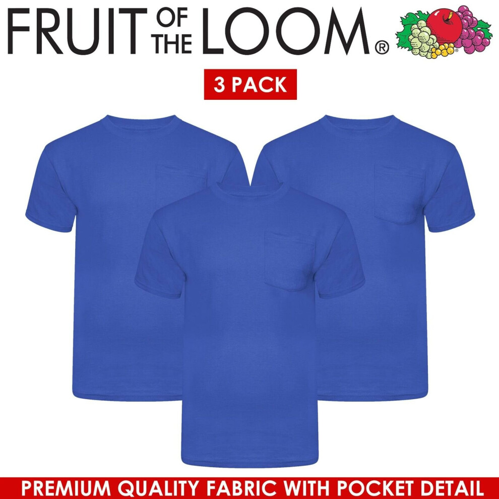 (Royal (3 Pack), S) Mens T Shirts Short Sleeve Fruit Of The Loom TShirts