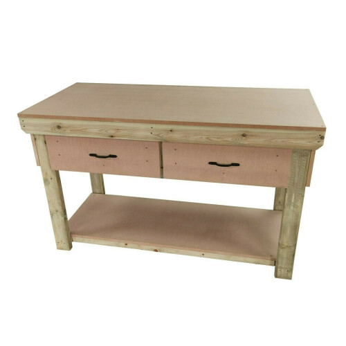 (4ft, Legs With Wheels) Wooden MDF Top Workbench With Drawers 1