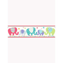 Patchwork Elephant Wallpaper Border - Price Right Home A13001
