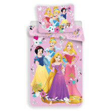 Disney Princess Pink Single Cotton Duvet Cover and Pillowcase Set -