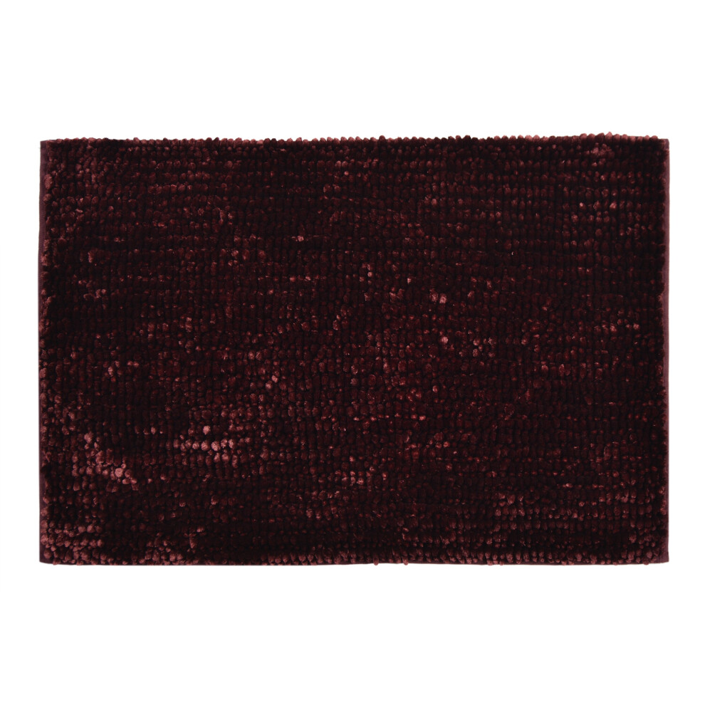 Allure Bath Fashions (Bordeaux) Allure Luxury Velvet Chenille Bath Mat 50 X 80Cm Red