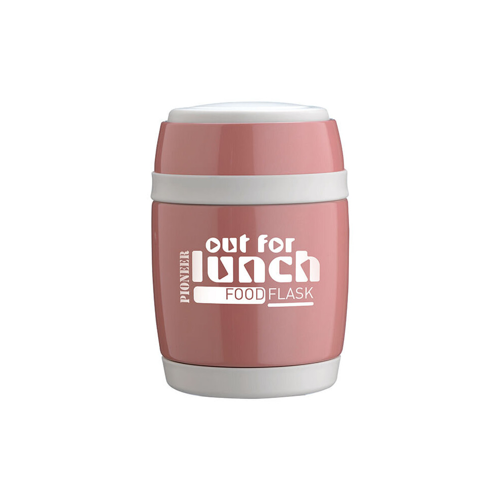 Pioneer 580ml Food Flask with Spoon Pink