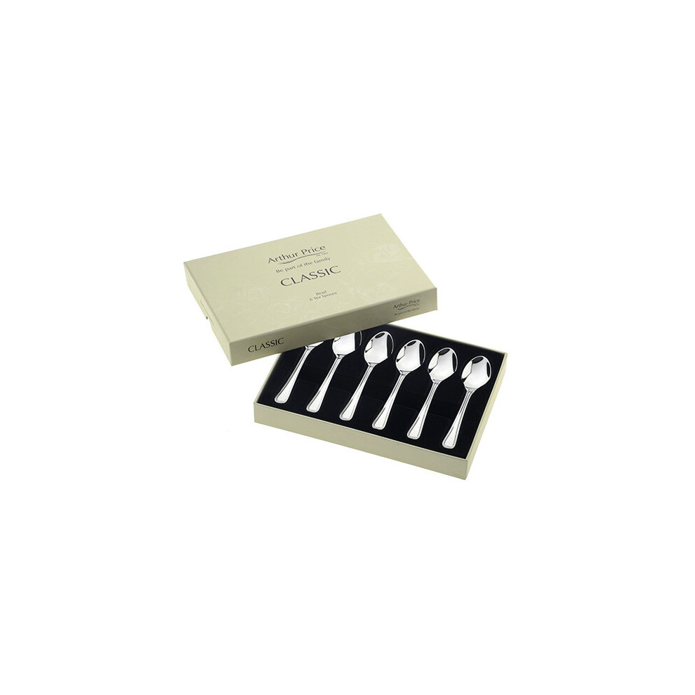 Arthur Price Classic Bead Set Of 6 Teaspoons