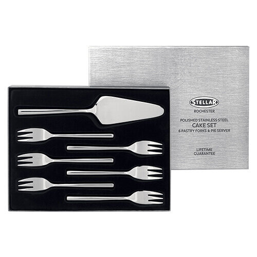 Stellar Polished Stainless Steel Cake Set