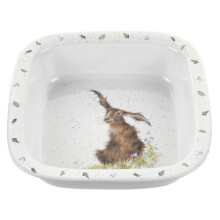 Wrendale Square Dish (Hare), Multi Coloured